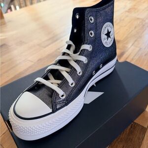 Converse Black High Top Platform Sneakers